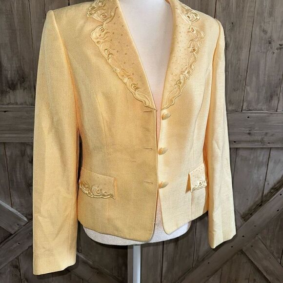 John Meyer of Norwich Yellow Set Skirt Blazer - Picture 4 of 13